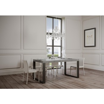 Tavolo Tecno Premium - Tavolo allungabile 90x180/284 cm Tecno Premium Bianco Frassino telaio Antracite