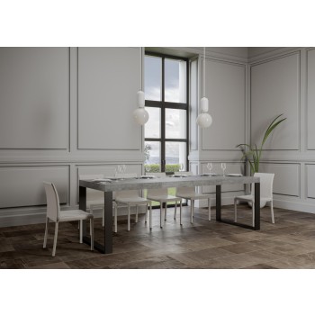 Tavolo Tecno Premium - Tavolo allungabile 90x180/284 cm Tecno Premium Bianco Frassino telaio Antracite