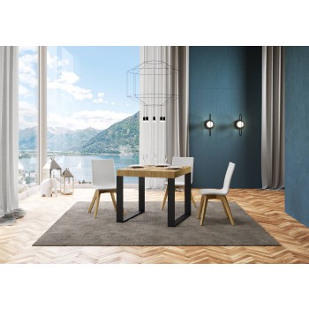 Tavolo Tecno Premium - Tavolo allungabile 90x90/246 cm Tecno Premium Bianco Frassino