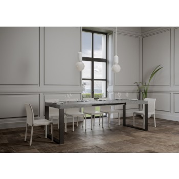 Tavolo Tecno - Tavolo allungabile 90x120/224 cm Tecno Bianco Frassino telaio Antracite