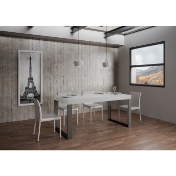 Tavolo Tecno - Tavolo allungabile 90x160/420 cm Tecno Bianco Frassino telaio Antracite