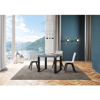 Tavolo Tecno - Tavolo allungabile 90x90/246 cm Tecno Bianco Frassino telaio Antracite