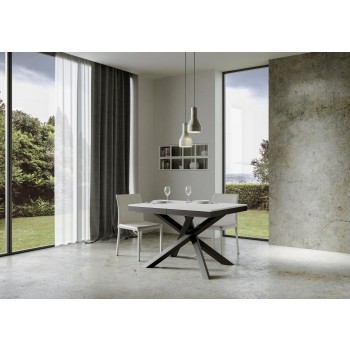 Tavolo Volantis Evolution telaio Antracite - Tavolo allungabile 90x120/380 cm Volantis Evolution Bianco Frassino telaio Antracite