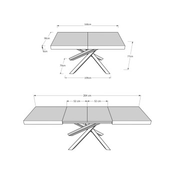 Tavolo Volantis Evolution telaio Antracite - Tavolo allungabile 90x160/264 cm Volantis Evolution Bianco Frassino telaio Antracite