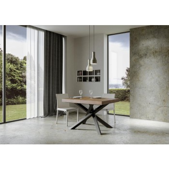 Tavolo Volantis telaio Antracite - Tavolo allungabile 90x130/234 cm Volantis Bianco Frassino telaio Antracite